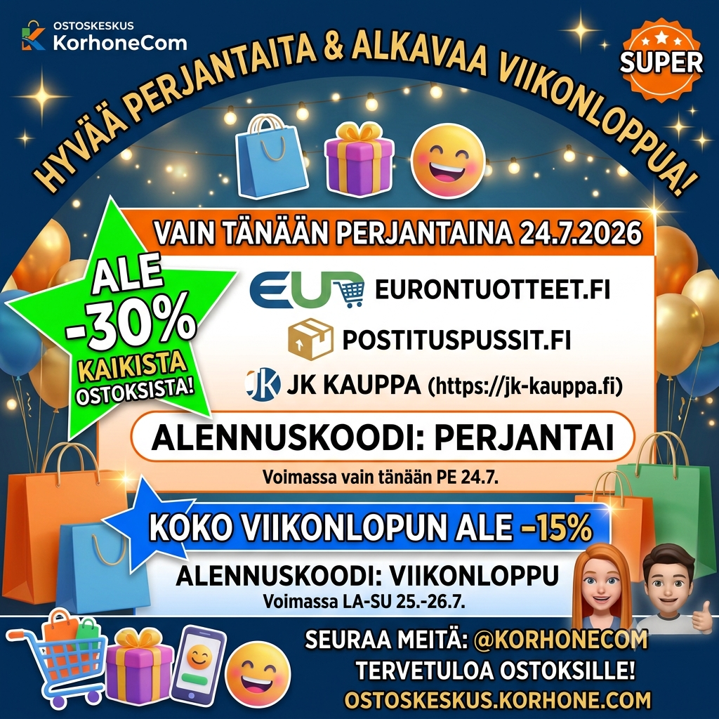 Perjantai alennuskoodi KorhoneCom