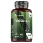 Piparminttuöljykapselit - 200 mg 365 pehmeää geelikapselia - Luonnollinen apu pahanhajuiseen hengitykseen ja ruoansulatuksen tukemiseen