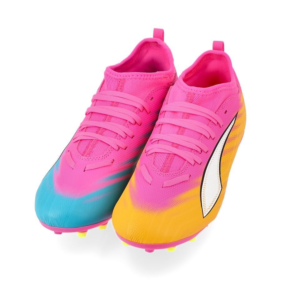 PUMA Ultra 6 Match Mg Showtime - Poison Pink/valkoinen/aurinkovirta Lapset - Multi Ground (Mg), koko 38½