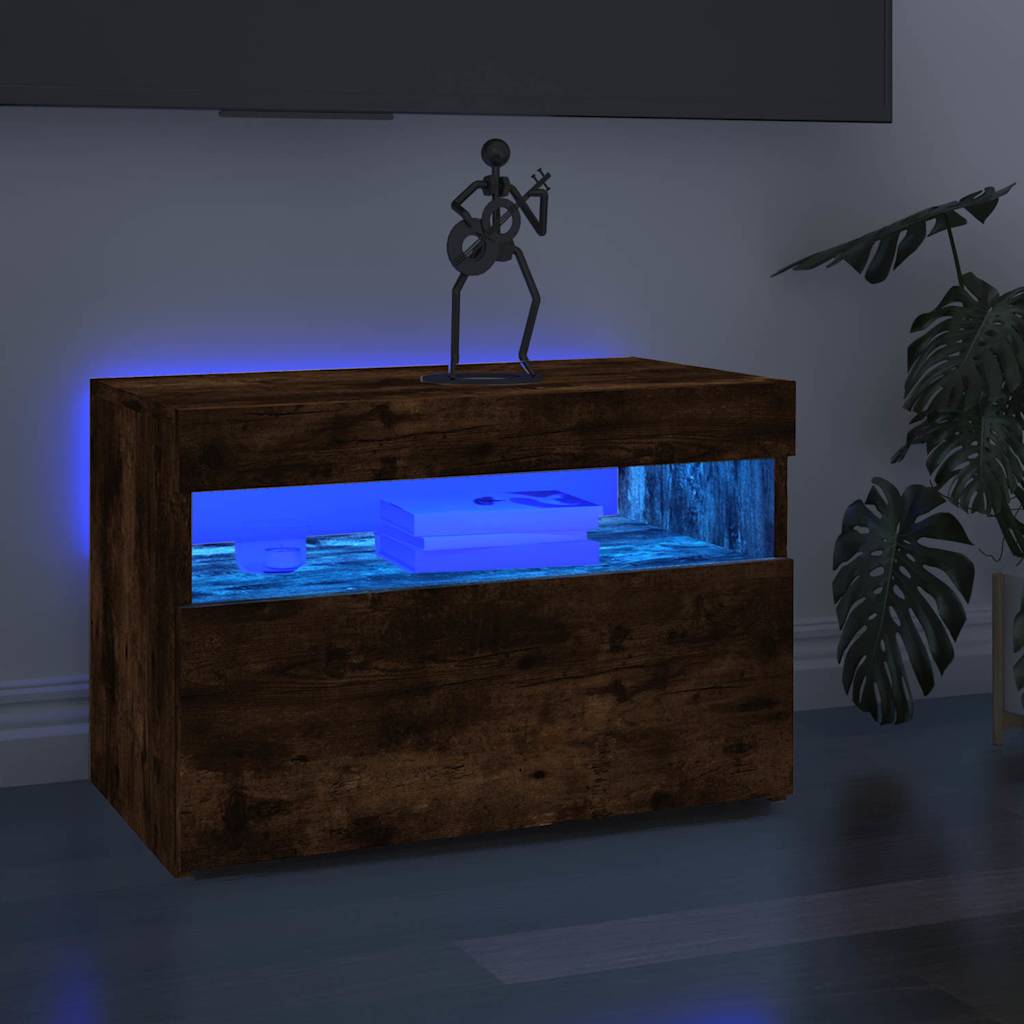 vidaXL TV-taso LED-valoilla savutammi 60x35x40 cm