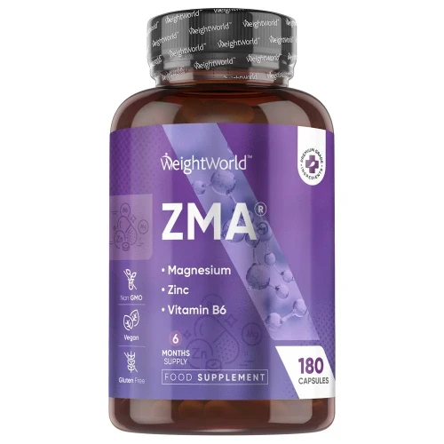 ZMA Magnesium, sinkki ja B6-vitamiini - 180 kapselia - Urheiluravinne lihasmassan kasvattamiseen
